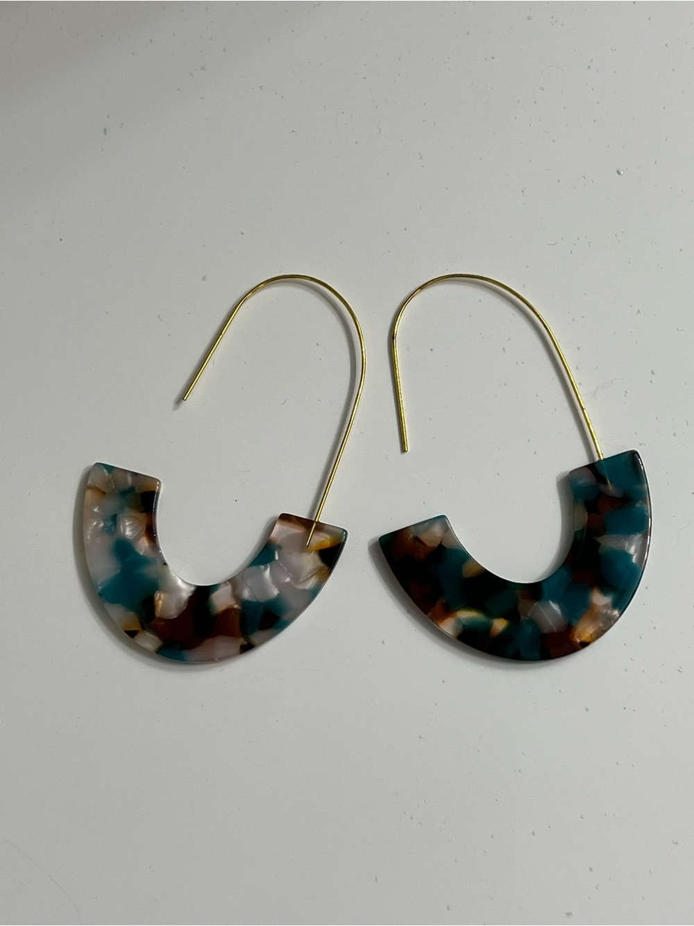 Marbled jewel toned earrings